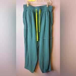 Anthropologie Daily Practice Teal Harem Jogger Pants Size S Cropped Yoga Gym